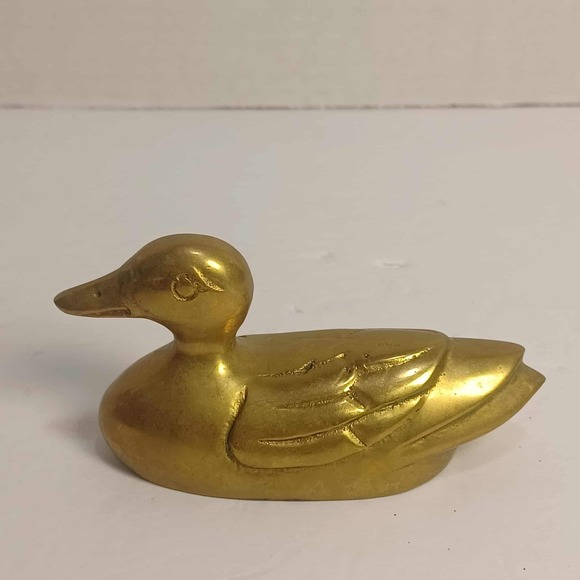 Other - Vintage Brass Duck Figurine, Hollow Collectible Bird Decor,‎ Small Brass Duck